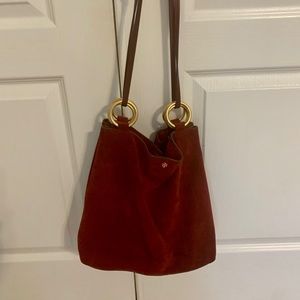 Tory Burch Suede Deep Red Bag